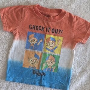 Blippi Orange/Blue/White Stripe T-shirt. Size 3T